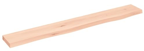 vidaXL Wandregal, Holzregal Regal Handgefertigt mit Baumkante, Wandboard Regalbrett Deko, Bücherregal Hängeregal, 80x10x2cm Massivholz Eiche Unbehandelt