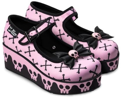 Hot Chocolate Design Chocolaticas Pink Bones Women's Mary Jane Platform Multicoloured HCD 39