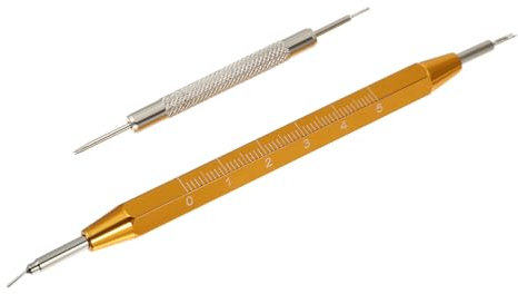 COSMEVIVI 2pcs T-bars Watch Strap Repair Tool Watch Pin Remover Restorer Tool Watch Band Replacement Tool Kit Spring Watch Tool Kit Link Pin Remover Watch Band Remover Aluminum Golden