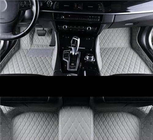 Fußmatte Pkw Auto Fußmatten Für Tesla Für Modell Y 7 Sitz 2020-2023 Leder Matte Auto Innen Teile Boden Pad Teppich Teppich Auto Leder Fussmatten(LHD Grey)