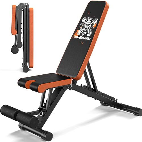 MettleMatic Hantelbank Klappbar Verstellbar - Multifunktions Trainingsbank für Zuhause mit 400 kg Belastbarkeit, 4-in-1 Schrägbank Fitnessbank für Ganzkörpertraining