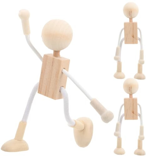 Abaodam 3stücke Cartoon-diy-holzspielzeug Kreatives Holzornament Holzhandwerk in Tierform Schreibtischschmuck Aus Frühes Lernspielzeug Für Junge Mädchen