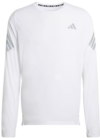 adidas Herren Adi365 Running Iconic Long Sleeve Shirt, White, L