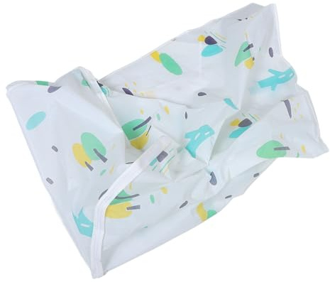 Housse de Protection pour Sèche-linge Peva Imperméable, Motif Géométrique | Design Roulable Pratique, pour Laveuse à Chargement Frontal, Finition Verte à Feuilles