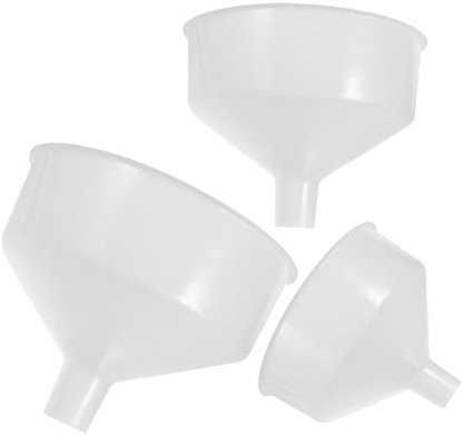 Alipis 3piezas Embudo De Cocina De Boca Ancha Para Frascos y Botellas De Agua Transferencia De Aceite Líquido y Ingredientes Polvo Unidades Transparente y Blanco Plástico