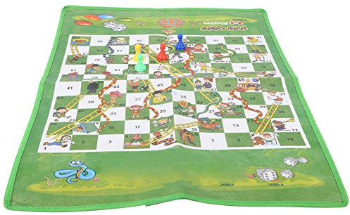 Haofy Juego de Serpiente y Escalera Ajuste de Ajedrez de Serpiente para Niños Plegables Plegables Mat 60x45cm Juego de Mesa Familiar de Viajes Portátiles con Diseño de Dibujos Animados Vibrantes (#1)