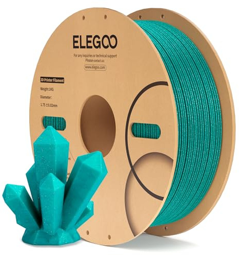 ELEGOO Sparkle PLA Filament 1.75mm Glitzer Türkis 1kg, Glitzerndes Glänzendes 3D-Druckerfilament Mit Hoher Maßhaltigkeit, 1kg Spule Für Die Meisten 3D Drucker