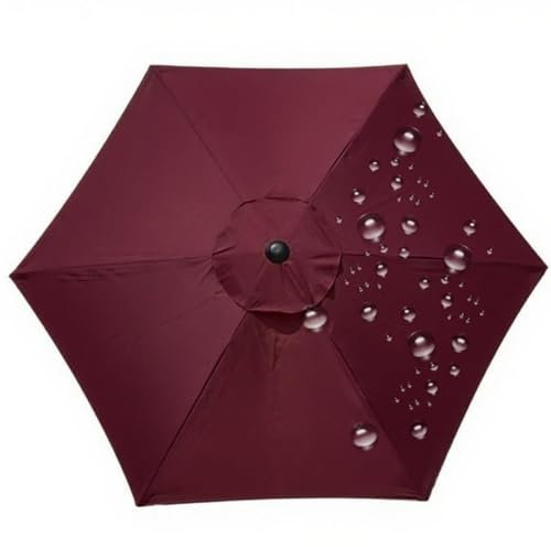 Genérico Toldo De Repuesto para Sombrilla de tela de poliéster, hexagonal Lona de recambio de 6 brazos, solo toldo para voladiza patio aire libre sombrilla(borgoña,300cm)