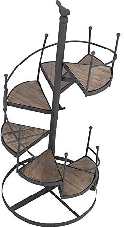 Srliya Pflanzenregal, Robustes Eisen- und Holzregal für den Häuserbalkon, die Spiraldesign -Dekoration, EIN Multifunktionaler Schuhschrank und das Badezimmerregal, Einfach zu