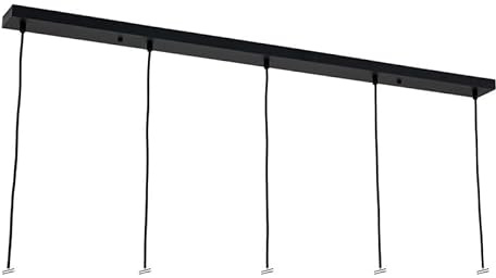 ORION LIGHTSTYLE Deckenbaldachin für Leuchte Baldachin länglich rechteckig, Abzweigdose mit 5 Kabelauslässen (120x8x2.5cm), schwarz - ideal für Esstisch
