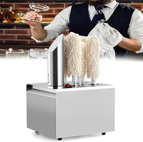 LSBHPPD Electric Wine Glass Polishing Machine Electric Automatic Dryer Commercial Wine Glass Polisher Machine 330/660 Cups/H,Includes 5/8 Brushes,360° Cleaning Without Dead Angles for Hotels 8heads