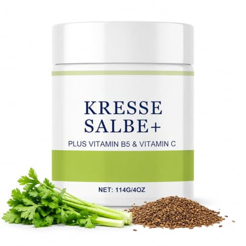 Kressesalbe Plus, Salbe Gesichtscreme Gegen Altersflecken Entfernen, 114g | Pflegt Reife Haut bei Alters- & Pigmentflecken Entferner– Aktiv-Kresse-Extrakt für ebenmäßigen Teint