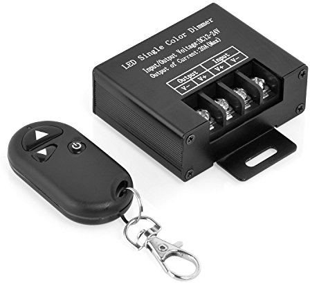 Neuftech LED Funk Regler Dimmer 12V + RF Fernbedienung Controller - 12V/24V Max.20A für Leuchtmittel LED Strip
