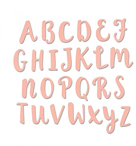 Sizzix 661710 Thinlits Stanzen Set 26 Stück-Pinsel-Alphabet Großbuchstaben von Debi Potter, Stahl, mehrfarbig, 25.6 x 14.5 x 0.2 cm