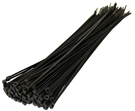SHATCHI 100pcs-500pcs Black Strong Nylon Plastic Cable Ties Zip Tie Wraps Organizer Self Locking 100mm/200mm/300mm Long, 100pcs