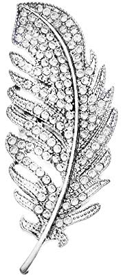 Treend24 Damen Magnet Brosche Feder Silber Strass Schal Clip Bekleidung Magnetbrosche Poncho Taschen Stifel Textilschmuck Eule Herz stern