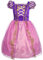 Discoball Robe de Princesse Raiponce Costume de Cosplay pour Fille Robe Bouffante Florale pour L'été pour Concours de Beauté, Halloween, Anniversaire, Carnaval, Soirée