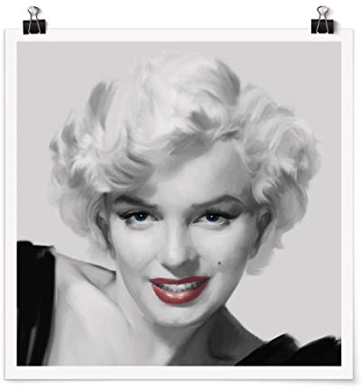 Bilderwelten Poster Marilyn auf Sofa Quadrat, Galerieprint Glänzend 30 x 30cm