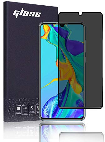 FiiMoo Privacy Schutzfolie Kompatibel mit Huawei P30, [3D-Vollabdeckung] [Case Friendly], Privacy für Panzerglasfolie Anti-Spy Displayschutzglas für Huawei P30
