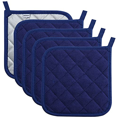 Pot Holders Clearance for Kitchen Heat Resistant Potholder, Hot Pads, Trivet for Cooking and Baking (5, Dark Blue)