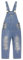KIDSCOOL SPACE Salopette di jeans strappata da bambina, tasche invecchiate con decorazioni di perle, salopette di jeans, blu, 9-10 anni