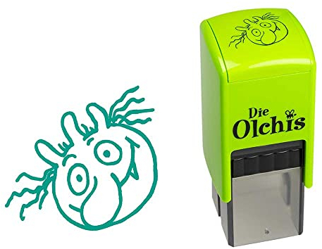 Trodat Olchi Junge Stempel für Kinder, Stempelset zum spielerischen Händewaschen – 1 Motiv, Sprachneutral, Selbstfärbend, dermatologisch getestet, 20 x 20 mm, Abdruck Grün, inklusive Stempelpass