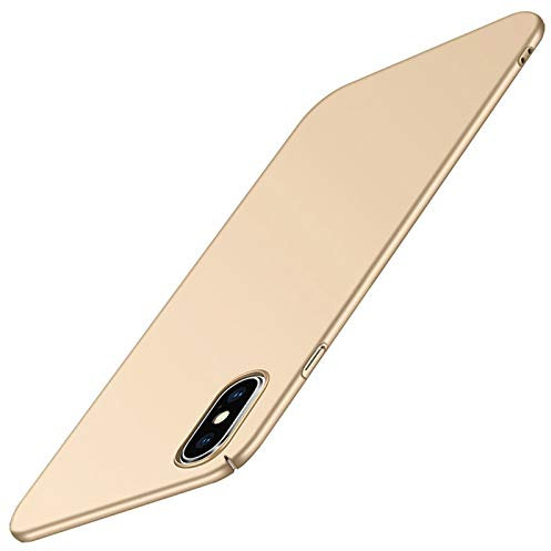 Tybiky iPhone XS Max Hülle, iPhone XS Max Matte PC Schutzhülle Ultra Dünn Hardcase Minimalist Schutz hüllen Tasche Stoßfest Schale Anti Scratch Bumper Handyhülle Case Cover für iPhone XS Max, Golden
