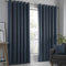 Fusion - Strata - Blockout Pair of Eyelet Curtains - 90 Width x 108 Drop (229 x 275cm) in Navy