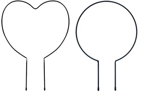 YARNOW 2 Stücke Garten Pflanzenstütze Rund Herz Kranz Kletterpflanzen Rankhilfe Eisen Staudenhalter Blumenstütze Pflanzen Rankgitter Blumenhalter für Topfpflanzen Zimmerpflanzen Rebe Rose Tomaten