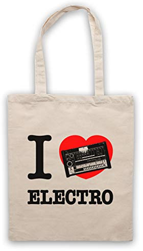 My Icon Art & Clothing I Love Electro Funk 808 Drum Machine Umhangetaschen, Naturlich