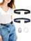 MELLIEX 2 Pièces Ceinture sans Boucle Élastique Invisible Unisexe Femme & Homme, Réglable avec Métal Bonus - Applicable est de 22-42, Noir Bleu