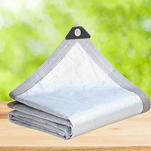 Aocet Filet d'Ombrage, 99% Toile d'ombrage en Papier d'aluminium Voile d Ombrage Rectangulair Filet Protection Solaire HDPE avec Oeillets Tissu D'ombrage pour Serre Chenil Toit Couvre (Size : 4×6m)