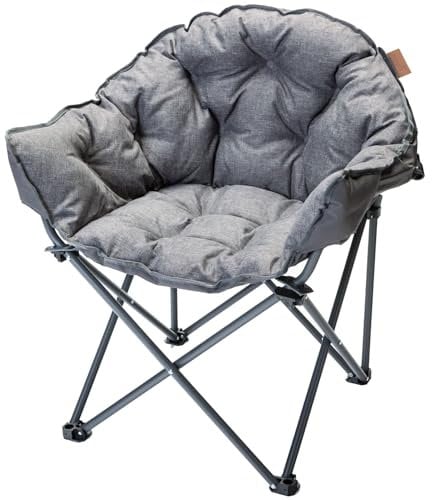 Skandika gepolsterter Campingstuhl Moonchair Premium | Bequemer Klappsessel mit Lehne, bis 150 kg, inkl. Tragetasche | Indoor und Outdoor Stuhl für Garten, Balkon, Camping