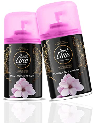 12x Fresh Line Magnolia & Kirschblüte Lufterfrischer für Automatische Duftspender Fresh Matic Max je 250ml passend für alle Maschine