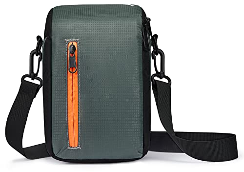S-Zone Camera Bag Waterproof Shockproof Lens Case Camera Insert Bag Practical Padded DSLR SLR Camera Protection Insert Bag Lens Cases for Mirrorless Lens Cable Accessories, Dark Green, S, Suitcase