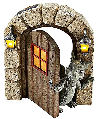 Schöne Hof Drachenskulptur,Gartendrachen Figuren Deko, Gartenfigur Drachen Groß, Drachenskulptur für Garten, Harz Statue Garten Ornament, Schlafzimmer, Rasen, Balkon, Harz Handwerk