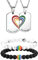 Cupimatch 4PCS LGBTQ Kette Armbänder Set Regenbogen Gay Pride Energiearmband Homosexual LGBT Halskette