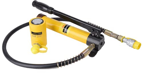Veloraa Pompa idraulica Manuale, Pompa idraulica 10T Martinetto Corto 700Kg/cm Pressione di Esercizio Portatile Risparmio energetico per Riparazione carrozzeria e Telaio per Riparazione Auto