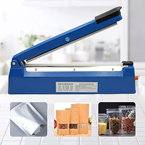 MOGOULUA 200mm Impulse Heat Sealer for Heat Seal Bags 8 Foil Sealer Portable Sealer Machine for Mylar Heat Press Sealer for PP and PE Bags 3mm Seal Width Bag Sealer with 8 Gear Temperature Control