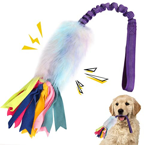 Dog Rope Toys, Nearly Indestructible Dog Rope Toy with Strong Squeak- Ideal Tug of War Interactive Dogs Training Toy, Dental Cleaning Chew Toys, Tug Toy for Boredom Suitable for Dogs of All Ages