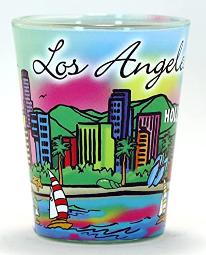 Los Angeles California Verre à liqueur arc-en-ciel fluo