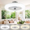 Izrielar Ventilatore da Soffitto con Luce e Telecomando, 80W Velocità del Vento Regolabile Luce LED 3000K-6500K Fan Plafoniera LED per Camera da Letto Soggiorno Sala da Pranzo, Bianco