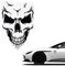 Biomar Labs 1 x Schädel Totenkopf Transparent Vinyl Skull Sticker Aufkleber Autoaufkleber Fenster Auto Moto Motorrad Fenster Tür Fahrrad Tuning (Black) B 81