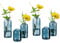 Hewory Kleine Vasen für Tischdeko: 6er Set Vase Blau Deko Glaszylinder Vase Glas, Klein Glasvase Rund Zylinder Vasen Set, Modern Deko Vase Klein Blumenvase Glas für Wohnzimmer Hochzeit Party