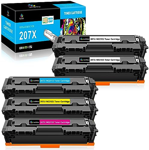 LeciRoba 207X (Mit Chip) für HP W2210X W2211X W2212X W2213X W2210A W2211A W2212A W2213A 207X 207A Toner für HP Color Laserjet Pro MFP-M283fdw MFP-M283fdn MFP-M282nw M255dw M255nw Drucker (5-Packung)