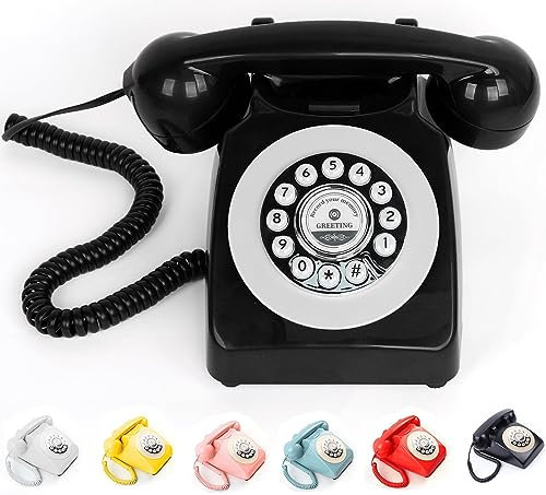 ROOMEDAL Audio-Gästebuch, Hochzeitstelefon, Aufnahme von Benutzerdefinierten Audio-Nachrichten mit Gästebuch, Retro-Telefon, Audio-Gästebuch für Hochzeit, Geburtstag, Party, Geständnis