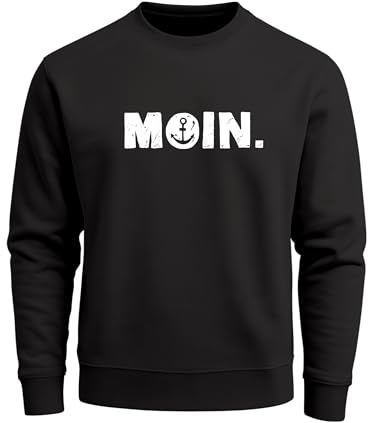 Neverless® Sweatshirt Herren Moin Dialekt Norden Hamburg Anker Print Rundhals-Pullover Fashion Streetwear