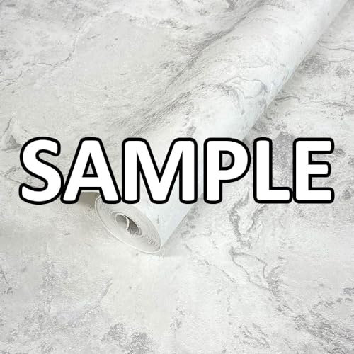 World Of Wallpaper Luxe Collection - Marble Wallpaper Sample - Heavyweight Vinyl - Modern Luxury Wallpaper For Living & Bedroom - White/Silver