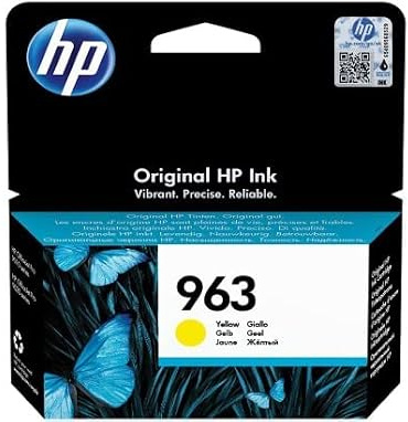 HP 963 3JA25AE, Gelb, Original Tintenpatrone, kompatibel mit OfficeJet Pro Series 9010, 9020 Tintenstrahldruckern