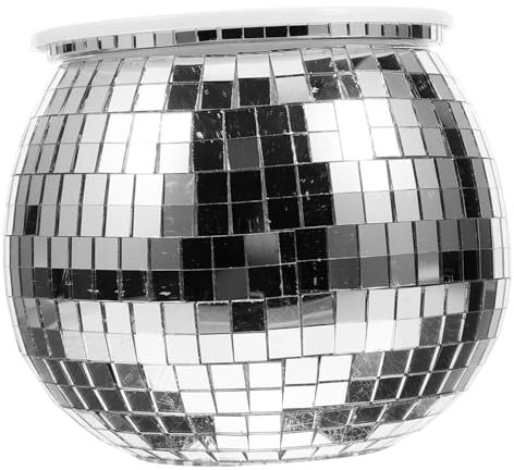Unomor Disco-blumentopf-Desktop-aufbewahrungsrohr Disco-Kugel-pflanzgefäß Hängender Blumentopf Discokugel-eiskübel Behälter Für Kosmetikstifte Dekorative Mehrzweck Plastik Hängender Korb